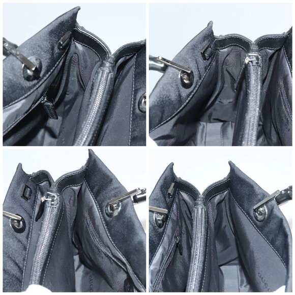 GUCCI Bamboo Hand Bag Nylon Black Silver 002 1016 Auth ep9594 - Picture 16 of 16